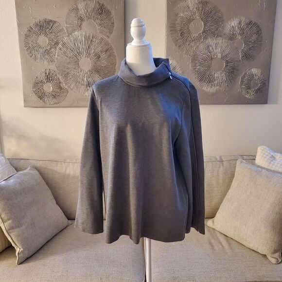 ✨COS✨ Funnel Neck Sleeve Zipper Top - [Size 12, Gray] - Picture 2 of 11